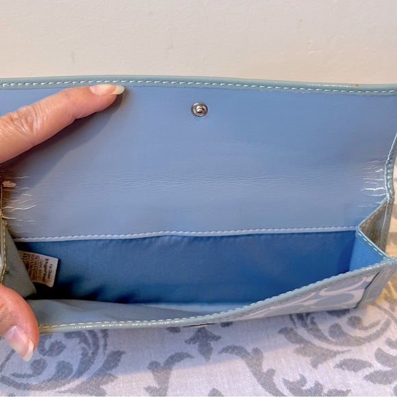 Coach Wallet in Pale Blue, White, and Greenish Blue - Picture 6 of 7